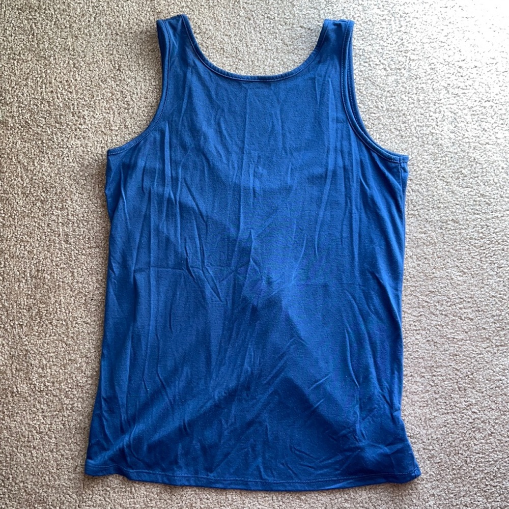 Old Navy Blue Swing High Neck Tank Top with Open Back